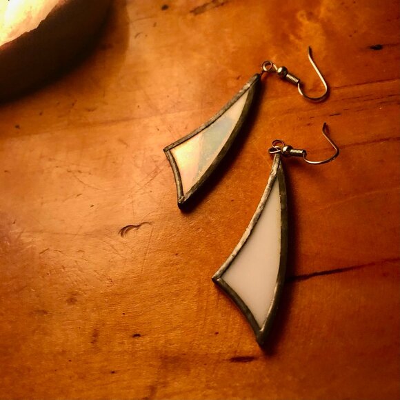 Stunning Reversible Handmade Artisan Glass Earrings - Picture 1 of 7
